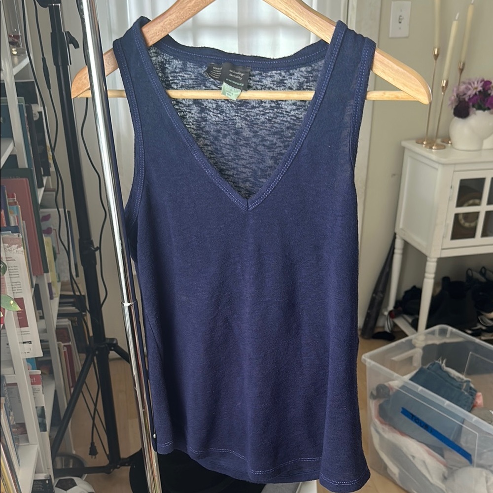 Navy Blue V-Neck Tank Top